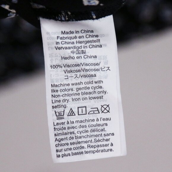 Madewell Long Sleeve Button Front Midi Dress 2 Baby's Breath  Black Blue Floral - Picture 11 of 15